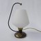 Vintage Desk Lamp with White Glass Shade, 1950s, Image 1