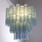 Lámpara de araña Tronchi de cristal de Murano azul, años 80, Imagen 4