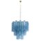 Lámpara de araña Tronchi de cristal de Murano azul, años 80, Imagen 1