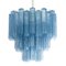 Murano Blue Glass Tronchi Chandelier, 1980s 2