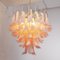 Pink & White Color Murano Glass Petal Chandelier, Italy, 1990s 6