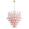 Pink & White Color Murano Glass Petal Chandelier, Italy, 1990s 1