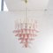 Pink & White Color Murano Glass Petal Chandelier, Italy, 1990s 3