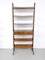 Vintage Minimal Walnut Bookshelf with Brass and Varnished Metal Details, Italy, 1970s, Image 1