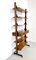 Vintage Minimal Walnut Bookshelf with Brass and Varnished Metal Details, Italy, 1970s, Image 7