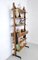 Vintage Minimal Walnut Bookshelf with Brass and Varnished Metal Details, Italy, 1970s, Image 4