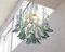 Murano Glass Blue Ottanio Color with White Petal Ceiling Lamp, Italy, 1990s 3