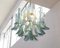 Murano Glass Blue Ottanio Color with White Petal Ceiling Lamp, Italy, 1990s, Image 3