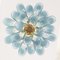 Murano Glass Blue Ottanio Color with White Petal Ceiling Lamp, Italy, 1990s, Image 6