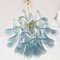 Murano Glass Blue Ottanio Color with White Petal Ceiling Lamp, Italy, 1990s 5