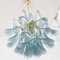 Murano Glass Blue Ottanio Color with White Petal Ceiling Lamp, Italy, 1990s, Image 5