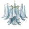 Murano Glass Blue Ottanio Color with White Petal Ceiling Lamp, Italy, 1990s 2