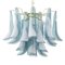 Murano Glass Blue Ottanio Color with White Petal Ceiling Lamp, Italy, 1990s, Image 2