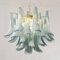 Murano Glass Blue Ottanio Color with White Petal Ceiling Lamp, Italy, 1990s 7