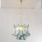 Murano Glass Blue Ottanio Color with White Petal Ceiling Lamp, Italy, 1990s, Image 4