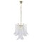 Murano Glass Crystal and White Glass Petal Ceiling Lamp, 1990s 1