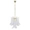 Murano Glass Crystal and White Glass Petal Ceiling Lamp, 1990s, Image 1