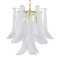 Murano Glass Crystal and White Glass Petal Ceiling Lamp, 1990s 2