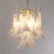 Murano Glass Crystal and White Glass Petal Ceiling Lamp, 1990s 3