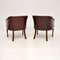 Vintage Georgian Style Leather Armchairs, 1950s, Set of 2 4