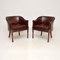 Vintage Georgian Style Leather Armchairs, 1950s, Set of 2 1