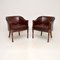 Vintage Georgian Style Leather Armchairs, 1950s, Set of 2, Image 1