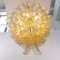 Lámpara de araña con pétalos de cristal de Murano dorado, Italia, Imagen 4