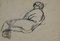 Mino Maccari, desnudo reclinado, dibujo a lápiz, mediados del siglo XX, Imagen 2