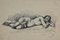 Mino Maccari, Reclined Nude, Pen Drawing, Mid 20th Century 1