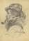 Mino Maccari, Porträt, Bleistiftzeichnung, Mitte des 20. Jahrhunderts 1
