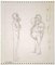 Leo Guida, Figures with Masks, Pencil Drawing, 1970s 1