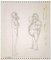 Leo Guida, Figures with Masks, Pencil Drawing, 1970s, Image 1