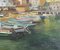 Mario Evangelisti, Summer Italian Harbor, Oil on Canvas, 1973, Framed, Image 3