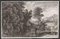 Aguafuerte, tres paisajes románticos, siglo XIX. Juego de 3, Imagen 3