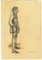 Mino Maccari, The Standing Man, Pencil Drawing, 1950s, Image 1