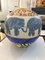 Jarrón vintage grande esférico esmaltado con elefantes de Danillo Curreti, Imagen 1