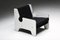 Post-Modern Italian Black & White Lounge Chair, 1970s 1