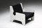 Postmoderner italienischer Sessel in Schwarz & Weiß, 1970er 1
