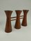 Mid-Century Candle Glow and Vases in Teak, Denmark, Set of 2 8