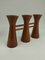 Mid-Century Candle Glow and Vases in Teak, Denmark, Set of 2, Image 8