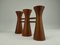Mid-Century Candle Glow and Vases in Teak, Denmark, Set of 2 6