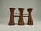 Mid-Century Candle Glow and Vases in Teak, Denmark, Set of 2 5