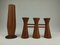 Mid-Century Candle Glow and Vases in Teak, Denmark, Set of 2 1