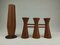 Mid-Century Candle Glow and Vases in Teak, Denmark, Set of 2, Image 1