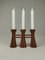 Mid-Century Candle Glow and Vases in Teak, Denmark, Set of 2, Image 10