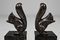 Sujetalibros Art Déco de bronce plateado de Marcel Guillemard, años 20. Juego de 2, Imagen 7