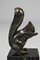 Art Deco Eichhörnchen Buchstützen aus versilberter Bronze von Marcel Guillemard, 1920er, 2er Set 8