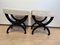 French Stools in Ebonized Beech Wood & Creme Velvet, 1820, Set of 2 5