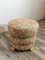 Vintage Beige Fabric Pouf, Image 1