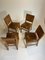 Brutalist French Chairs in Oak and Cognac Leather, 1970s, Set of 4 9